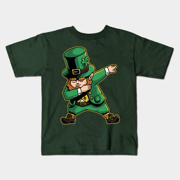 Dabechaun Funny Leprechaun Dabbing St Patricks Day Shirt Kids T-Shirt by vo_maria